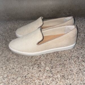 Birdies The Swift Womens Beige Oatmeal Corduroy Flat Loafer Shoes Size 7.5